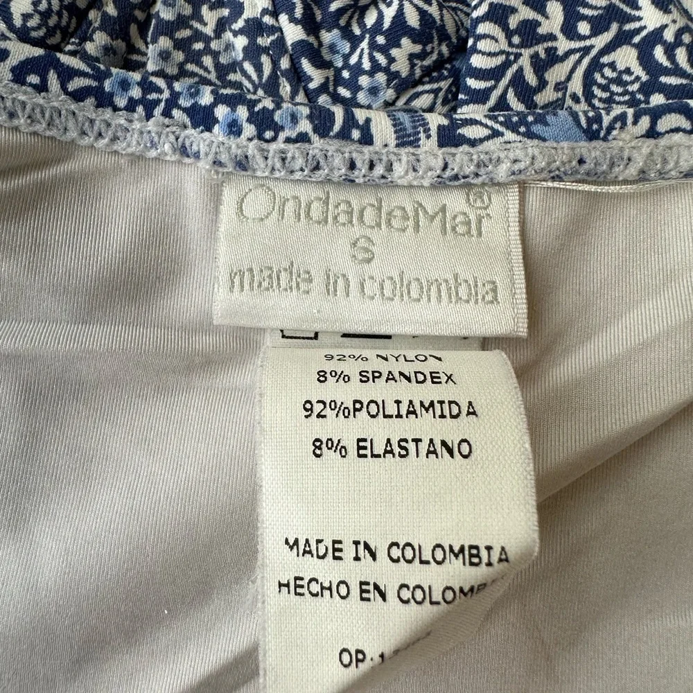 Ondademar Cassia One Piece blue white Geometric print size Small